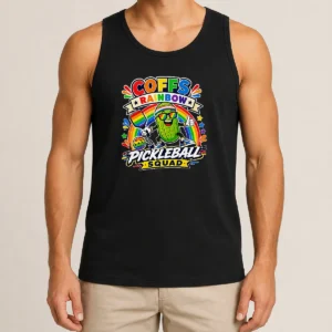 Nice Vibrant Coffs Rainbow Pickleball Enthusiast Tank Top