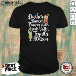 Official Drinks Cocktail Glass Dasher Dancer Prancer Vixen Moscato Vodka Tequila Blitzen