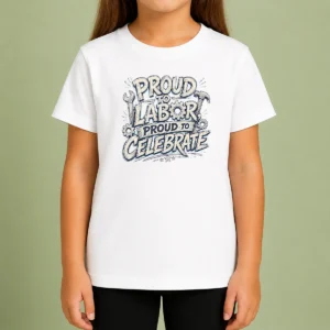 Funny Top Labour Day Celebration Sketch For Proud Workers Kids T-Shirt