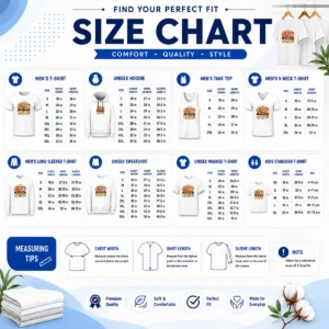 Size chart for Hot Nice Halloween Coffee Quote Western shirt with measurements in inches and cm