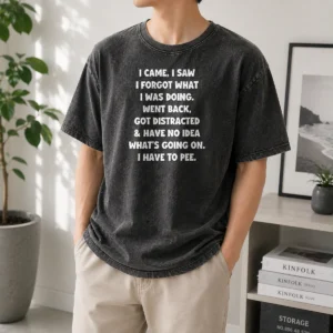 Pretty I Came I Saw I Forgot What I Was Doing Funny Quote Washed T-Shirt