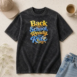 Top Pretty Back To School Ready To Rule Watercolor For Students Washed T-Shirt