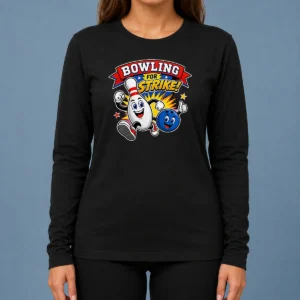 Awesome Bowling For Strike Cheerful Mascot Long Sleeve Shirt