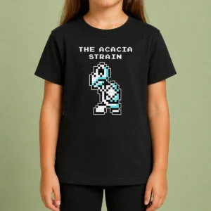 Pretty The Acacia Strain 8 Bit Pixel Art Robot Kids T Shirt featuring colorful pixel art on a comfortable cotton fabric