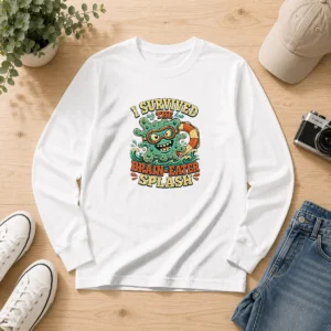 Good Vintage Brain Eater Splash Survivor Retro Copy Long Sleeve Shirt