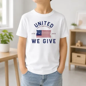 Premium United 250th Anniversary We Give 1776 2026 Kids T-Shirt