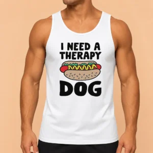 Funny I Need A Therapy Dog Illustration Tank Top