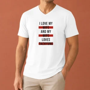 Pretty Official Taehyung BTS I Love My Wife And My Wife Loves Taehyung V-Neck Shirt