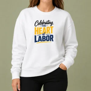 Nice Top Labour Day Celebrating The Heart Of Labor Minimalistypogra sweater in minimalist typography design on a cozy crewneck garment