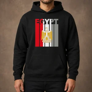Good Egypt Flag Eagle Coat Of Arms Hoodie featuring a bold eagle emblem on a comfortable pullover hoodie