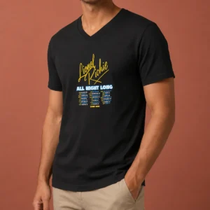 Nice Lionel Richie All Night Long Tour 2026 Concert Dates City List Poster V-Neck Shirt