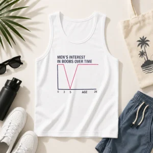 Awesome Men'S Interest In Boobs Over Time Age 0 3 5 26 Sarcasm Comedy Tank Top