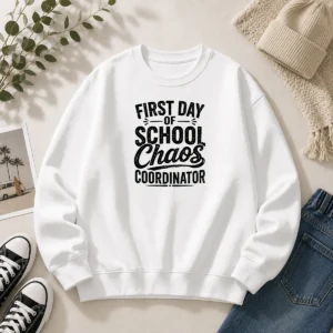 Official First Day Of School Chaos Coordinator Silhouette Sweater