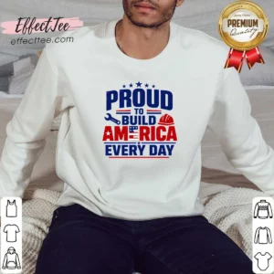 Premium Labour Day Proud American Worker Typography Sweatshirt