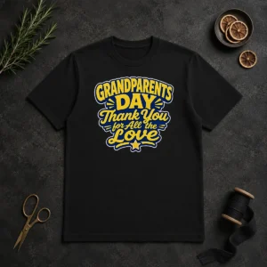 Pretty Grandparents Day Thank You Cartoon Typography