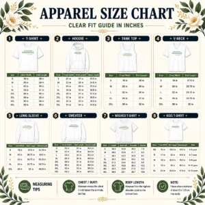 Size chart for Top By His Striped I Am Healed Jesus Faith showing measurements in inches and cm