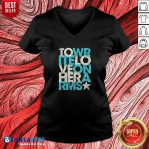 Premium Tower Of Love Hero Rivers Distressed V-Neck Shirt
