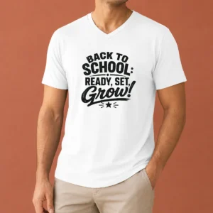 Good Back To School Motivational Silhouette Students V-Neck Shirt