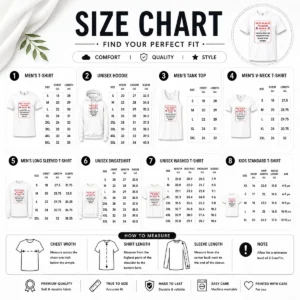 Size chart for Nice Best Places To Avoid MAGA with measurements in inches and centimeters