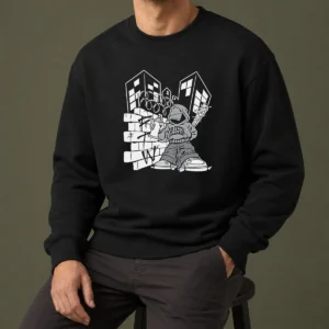 Good Y2K Streetwear Graffiti Spray Paint Character Urban Aesthetic Sweater