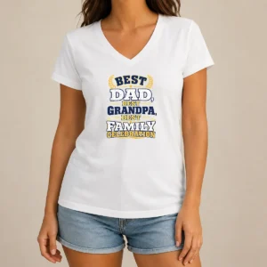 Hot Awesome Family Celebration Typography Proud Dad Grandpas V-Neck Shirt