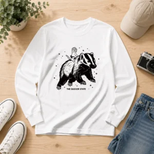 Premium Gary Riding Badger Ivory Heavyweight long sleeve shirt in ivory color, heavyweight fabric for durable comfort