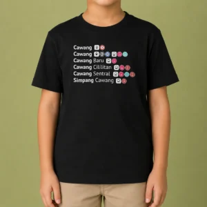 Pretty Cawang Cawang Baru Cililitan Sentral Simpang Cawang Transport Transit Map Kids T-Shirt