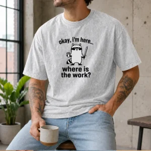 Funny Tiny Hero, Big Workload Geek Washed T-Shirt