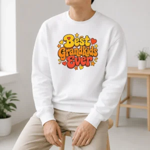 Pretty Groovy Retro Grandkids Celebration Sweater