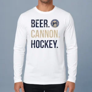Pretty Columbus Blue Jackets Beer Cannon Hockey long sleeve shirt featuring team colors and logo design