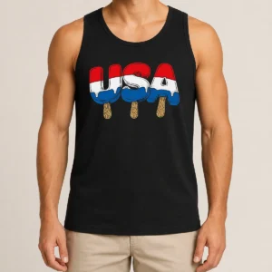 Pretty Top USA Popsicle Summer Celebrations Beach Party Tank Top