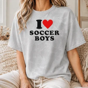 Premium Original I Love Soccer Boys Washed T-Shirt