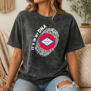 Funny It'S In My DNA Arkansas Washed T-Shirt