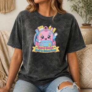 Hot Premium Back To School Squad Kawaii For Kids Washed T-Shirt