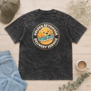 Pretty Golden Retriever Delivery Service Washed T-Shirt