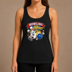 Awesome Bowling For Strike Cheerful Mascot Tank Top