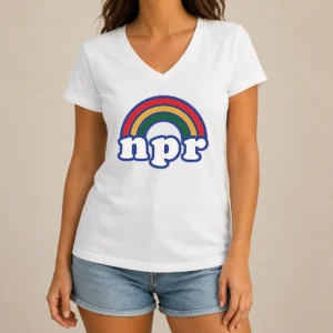 Nice NPR Rainbow V-Neck Shirt
