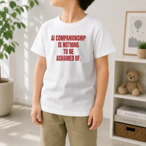Pretty AI Companionship Is Nothing To Be Ashamed Of Kids T-Shirt