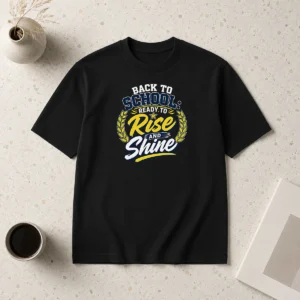 Hot Pretty Back To School Typography Motivated Students t shirt in black, unisex short sleeve cotton tee