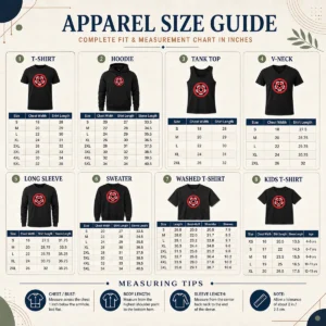 Size chart for Pretty Captain America Marvel Cinematic Universe UEFA Champions showing measurements in inches and cm