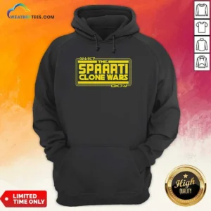 Premium The Spaarti Clone Wars Sci Fi Hoodie in black with front graphic print, featuring a comfortable pullover design with drawstring hood