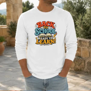 Pretty Back To School Ready To Learn Vintage Long Sleeve Shirt