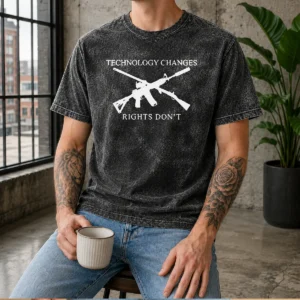 Good Top Technology Changes Rights Don'T Crossed AR 15 And Musket Washed T-Shirt