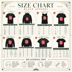 Size chart for Official Une Pomme Par Jour Eloigne Tout Le Monde Si Tu Lances Assez Fort Humor with measurements in inches and cm