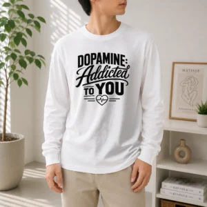 Pretty Dopamine Addicted To You Line Art Romance Long Sleeve Shirt