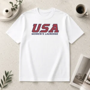 Perfect USA Women'S Lacrosse t shirt in white featuring bold USA lacrosse graphic for women