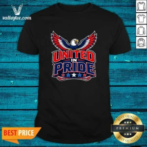 Premium United In Pride Eagle Typography shirt featuring a bold eagle graphic on a comfortable cotton tee
