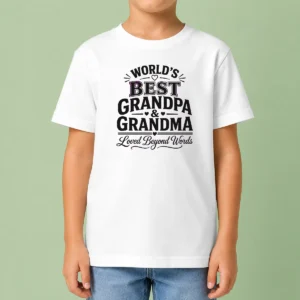 Nice Original Grandparents Day Line Art Loved Beyond Words Kids T-Shirt