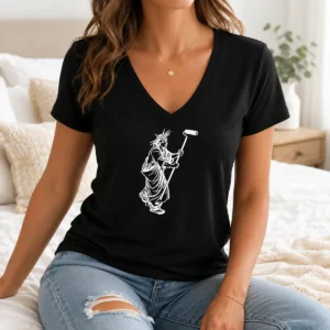 Pretty Premium Statue Of Liberty Painting With A Paint Roller Icon Meme V-Neck Shirt