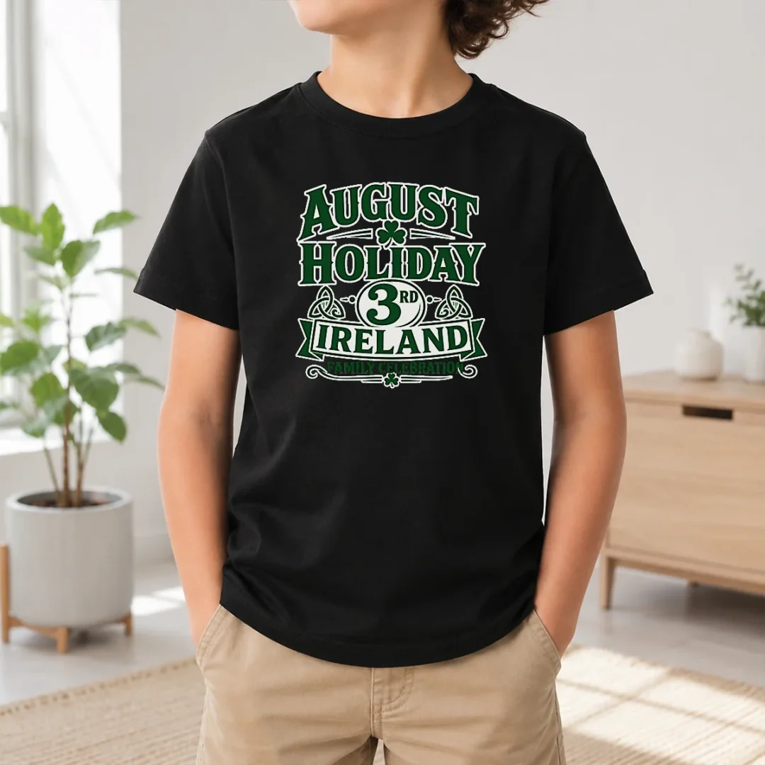 Awesome August Holiday Ireland Family Celebration Silhouette Kids T Shirt Awesome August Holiday Ireland Family Celebration Silhouette Kids T-Shirt